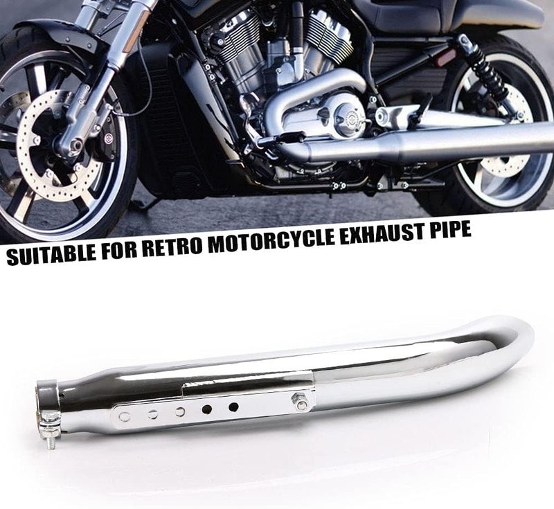 Tesmirror Universal Motorcycle Stainless Steel Slash Cut Exhaust Tip Exhaust Pipe Muffler for Chopper Cafe Racer Silencer (one piece) - Image 3